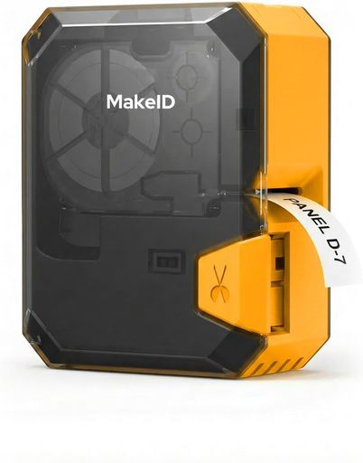 Makeid P31S 業務用ラベルプリンター Bluetooth対応 熱転写式(幅10~25mm対応)スマホ・PC対応|熱収縮チューブ印刷対応 電気・配線・ケーブル識別に最適 工業用・屋外使用可