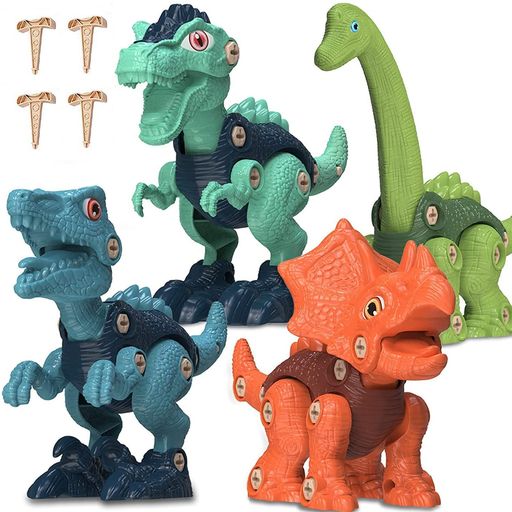 AMYCOOL 恐竜 おもちゃ 4 セット 知育玩具 パズル 組み立て 玩具 人気 大工さんごっこ ブロック おもちゃ 男の子 女の子 誕生日 クリスマス プレゼント こどもの日 入園祝い