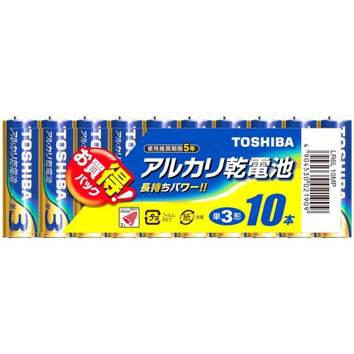 東芝 アルカリ乾電池 単3形1パック10本入 LR6L 10MP