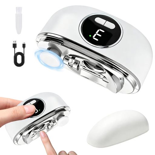 電動爪切り 2in1(切る+磨く) LEDディスプレイ搭載 (ホワイト)