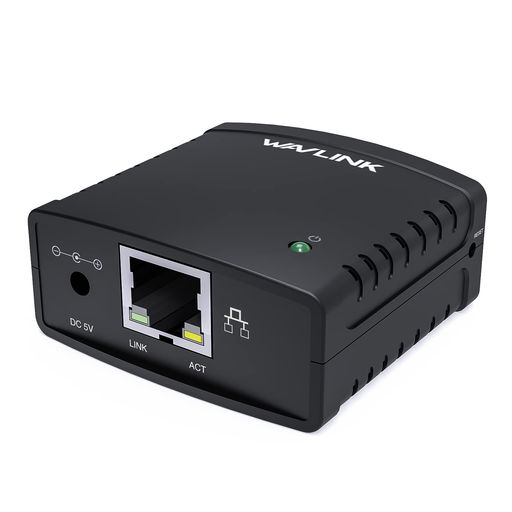 シュガーライトSTOREのWAVLINKUSB2.0ネットワークプリントサーバーUSBプリンタ用LANプリント共有サーバーLPRプリントプロトコル10/100MbpsコンピュータプリントサーバーアダプタWindows7/8/8.1/XP/10/11/Vista|詳細画像