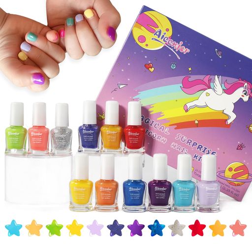 AIEENJOR子供用マニキュアセット12色はがせる無毒マニキュアプリンセスネイルセット5歳女の子プレゼント AIEENJOR子供用マニキュアセット12色はがせる無毒マニキュアプリンセスネイルセット5歳女の子プレゼント