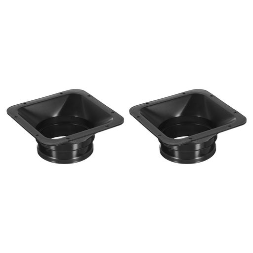 PATIKIL4”ダクトコネクターフランジ2個PPドライヤーベントウォールプレートスクエアからラウンドストレートダクティングプレートエアヒーティング冷却換気排気ファン用黒