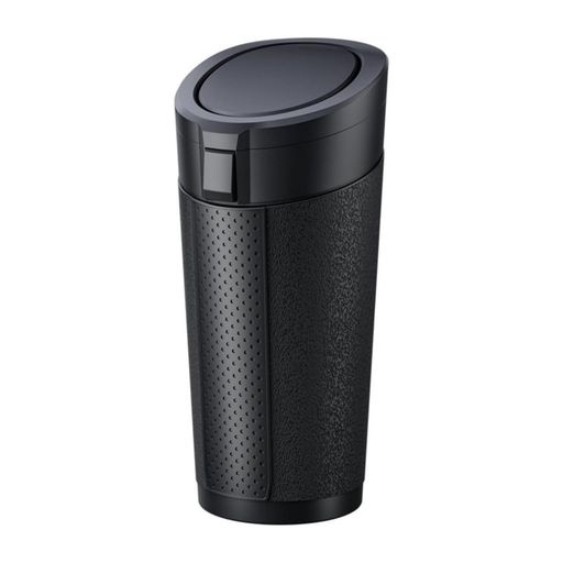 SETHDA車ゴミ箱スリム蓋付き車用ドリンクホルダーボトル型収納小物入れ袋付き押圧デザイン簡単開閉ダブ..