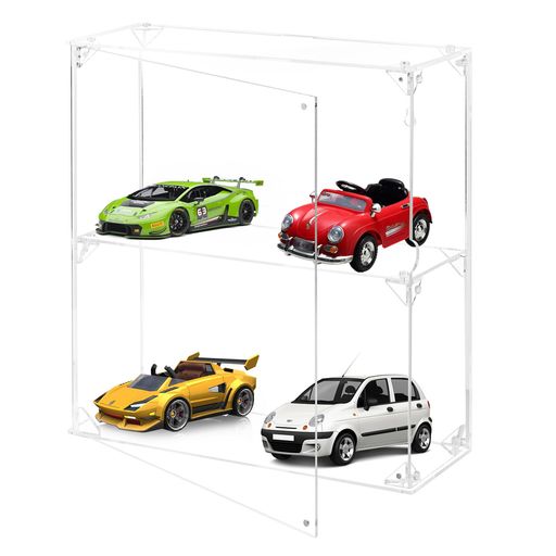 アクリルケース フィギュアケースミニカーケース 壁掛け型/置き型 扉ありミニカー ...
