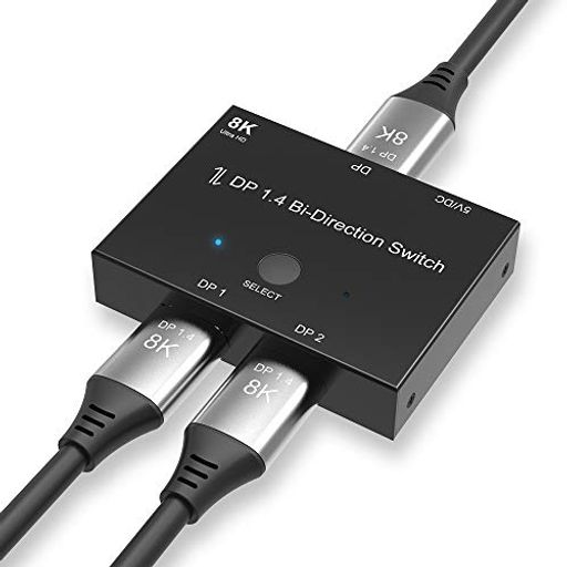 CABLEDECONN DisplayPort 8K DP 1.4スイッチ双方向Displayport分配器切替器8K @ 30Hz 4K @ 120Hz複数ソースおよびディスプレイ用スプリッターコンバーター。