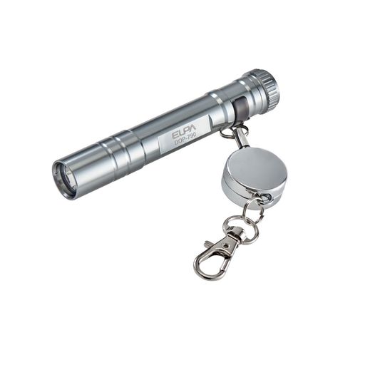 乐天商城 - エルパ(ELPA)LEDキーライトシルバー超小型軽量懐中電灯乾電池式単4形電池x1本使用アルミライト防水IPX4防災災害停電カギ持ち歩き携帯用散歩子供通学登山夜間キーホルダー付DOP-790(SL)