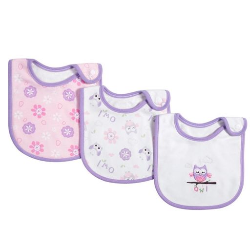 [MARBEINE]ベビースタイ3枚セットよだれかけ赤ちゃんスナップビブキッズU型防水綿100%コットン総柄男の子女の子食事エプロン吸水性通気性保育園可愛い柔らかい