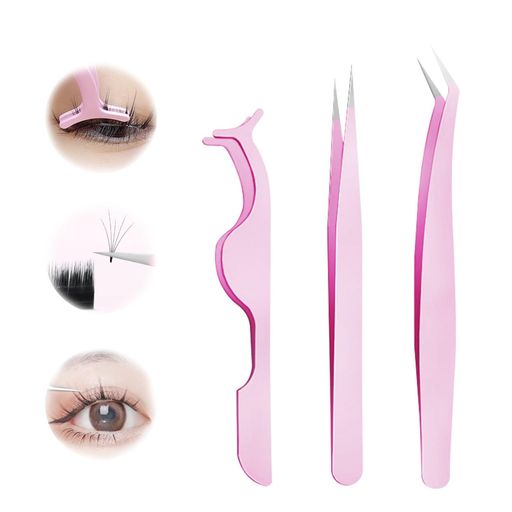 つけまつげピンセットピンセット湾曲【3点セット】まつげエクステンション用ピンセット使いやすい初心..