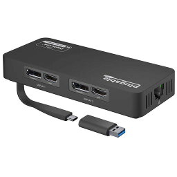 PLUGABLE USB-C 変換グラフィックアダプタ、ディスプレイ変換 WINDOWS 用 デュアル 4K HDMI および DISPLAYPORT、イーサネットポート、USB 3.0、USB TYPE-C 対応