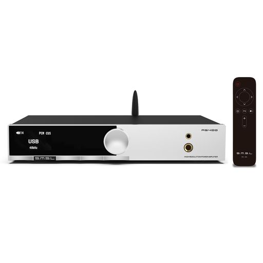 【これ1台で完結。Hi-Fiのすべてを纏めた究極のオールインワン】SMSL AS400は、パワーアンプ、DAC、ヘッドホンアンプ、MMレコードアンプを一体化した革新的なHi-Fiデバイスです。ドイツInfineon社の最新MA5332MS高出力アンプチップ、Cirrus Logic社のCS43131 DAC、日本JRC社の高精度ボリュームチップNJW1194など、世界一流のコンポーネントを惜しみなく採用。音楽制作者の意図をそのまま再現するMQAとMQA-CDの完全デコードにも対応しており、まさに"原音"を楽しむための理想的な1台です。 【2.1chサウンドが描き出す、圧倒的な臨場感】出力165Wx2のパワフルなステレオ+SWサブウーファー出力により、AS400は2.1chシステムとしても優れたパフォーマンスを発揮。このシステムは、十分な低域量感と豊かなサウンドクオリティを提供するよう細心に設計されています。Bluetooth5.1はLDAC、APTX/HD、SBC、AACの高音質コーデックに対応し、高品質なオーディオ再生とコントロールを提供します。