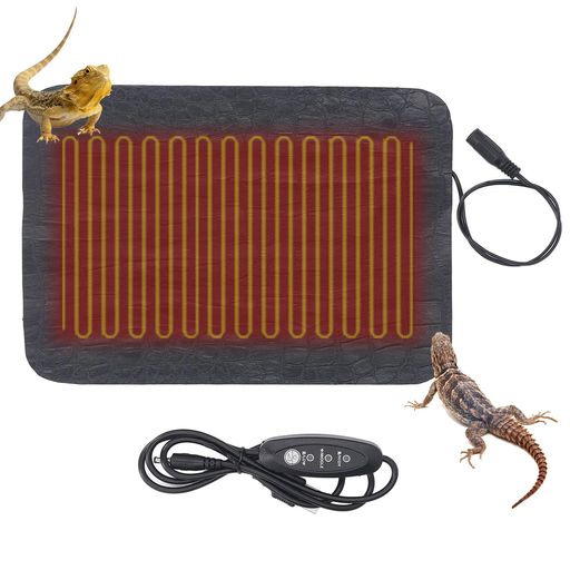 Doyime爬虫類ヒーターパネルヒーター【2026新登場・3段階温度調節】ペットヒーター7.5WUSB給電式タイマー設定耐久性速暖軽量節電均一に暖まる両生類爬虫類小動物対応22X15cm(7.5W/黒)