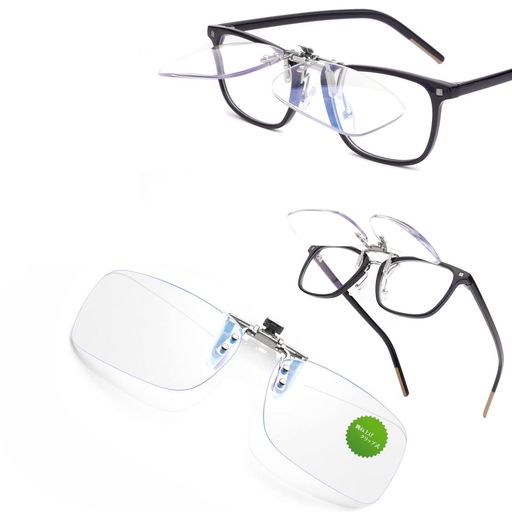 [JINSCOOP]クリップ式老眼鏡跳ね上げ前掛け老眼鏡「+1.0~+3.5」ブルーライトカットリーディンググラス跳ね上げタイプメガネの上からコンパクトクリップアップクリップオンシニアグラス読…