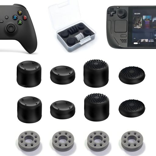 ZHI-NYLLDJSフリークSteamDeck対応Xbox対応コントローラーフリークコントローラースティックカバーアシストリング収納ケース付き(フリーク4個/スティックカバー4個/アシストリング4個)ブラッ…