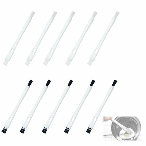 HAUUFENN隙間ブラシ水筒ブラシ水筒掃除用10本セット隙間掃除コーヒーミル清掃研磨器双頭小型清掃加湿器滅蚊灯掃除便利グッズ白柄白毛 黒毛各5本