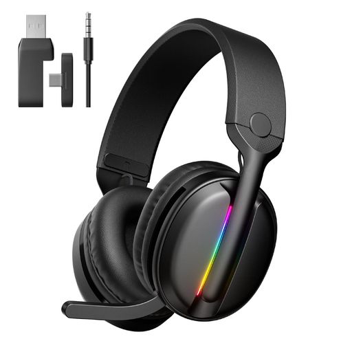 【超低遅延20ms・軽量220g】ゲーミングヘッドセット PS5・PC対応 4WAY接続 ワイヤレス 2.4G USB/Type-C/Bluetooth5.4/有線 7.1ch サラウンド RGBライト スマホ/PS5/PC/Switch/Xbox対応