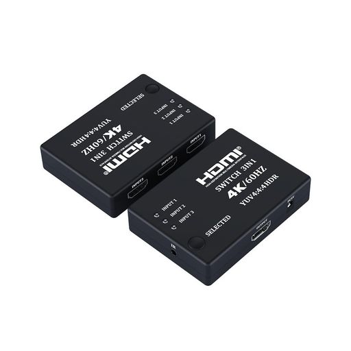 便利な機能: HDMI2.0規格に対応し、4K60Hz高解像度映像と3D映像の伝送が可能です。 自動手動切替機能: 自動切替機能とリモコンによる手動切替機能を搭載しています。 幅広い互換性: PS5、PS4 Pro、PS3、Xbox、Fire TV、ROKU、ノートパソコン、Apple TV、DVDプレーヤーなど様々な機器に対応しています。 コンパクトなデザイン: 小型で持ち運びが簡単なデザインです。 電源供給: USB給電に対応しているので、別途電源アダプターは不要です。