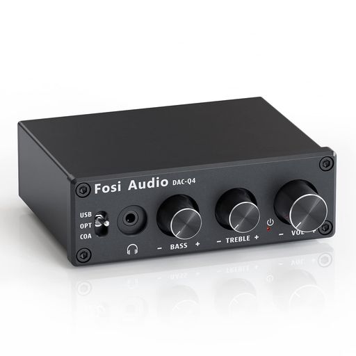 FosiAudioQ4DACヘッドフォンアンプ小型ミニステレオ24ビット光デジタルコンパクトダックヘッドホンアンプ192KHzPC-USB/光/同軸/RCA入力MAC/PC/TV/PS4/DVD対応