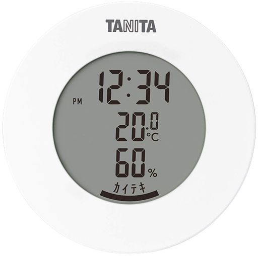 タニタ 温湿度計 時計 温度 湿度 デジタル 卓上 マグネット ホワイト TT-585 WH