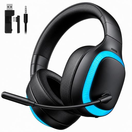 ゲーミングヘッドセット ワイヤレス ゲーミングヘッドホン PS5 ヘッドセット |Blue...