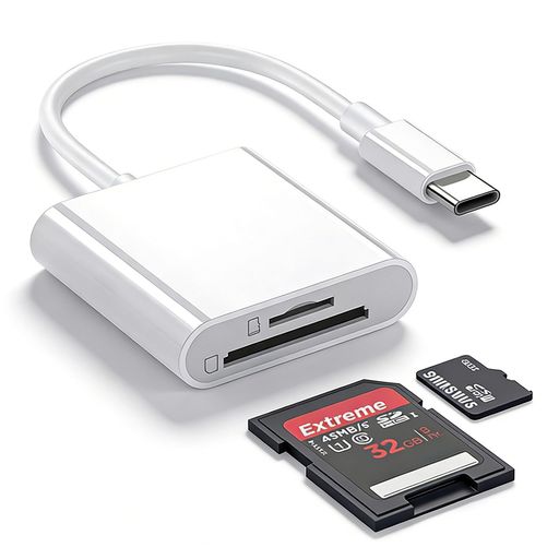 【2026新モデル】DERSUR2in1SD/TFカードリーダーと互換性のあるAppleiPhone17/16/15/iPadPro/MacbookAndroidType-CUSB3.05Gbps高速転送..