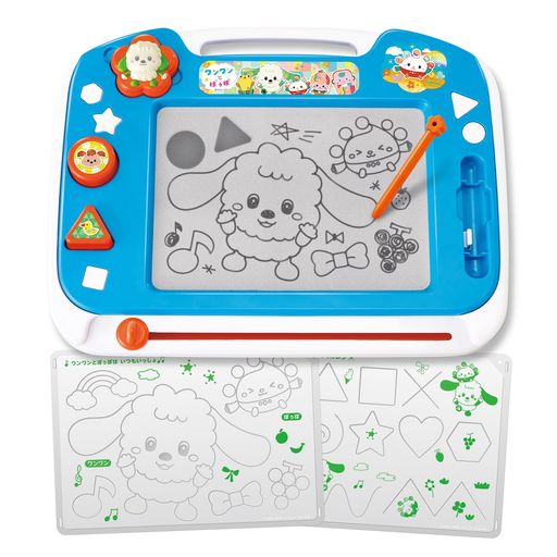 何度も描いたり消したり! マイクロカプセル方式でくっきり描けるおえかきボード。 セット内容: 本体 マグネットスタンプ(ワンワン・まる・さんかく) マグネットペン おえかきシート2枚(キャラクター・形・線) 対象年齢: 1.5才以上 電池不使用 (C)NHK・NHKエデュケーショナル