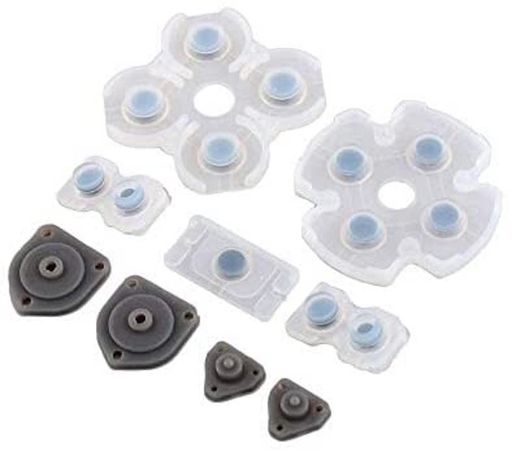 PS4用Dualshock4コントローラー交換用ボタン(ブラック)-ゴム製-ゲームコントローラー部品