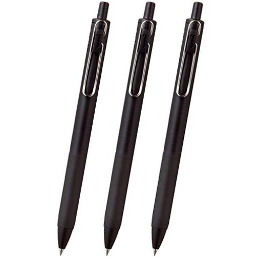 三菱鉛筆 ゲルインクボールペン uni-ball one ユニボール ワン 0.38mm 黒 黒軸 3本セット