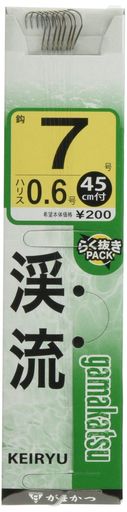 Rakuten - がまかつ(Gamakatsu)糸付渓流フック茶7号-ハリス0.6釣り針