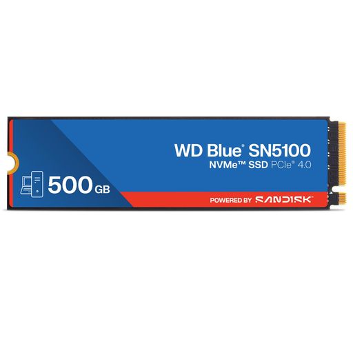 WD Blue SN5100 500GB NVMe SSD - M.2 2280 PCIe Gen 4.0 内蔵ソリッドステートドライブ - 読み取り速度 最大6,600MB/秒 PC/ノートパソコン用アップグレードストレージ - WDS500G5B0E