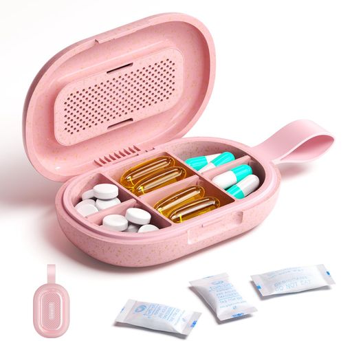 Ideerfit携帯用ピルケース小型サプリメントケース調整可能3〜6コンパートメント薬ケース防湿薬入れPillBox旅行用ビタミン・医薬品収納に
