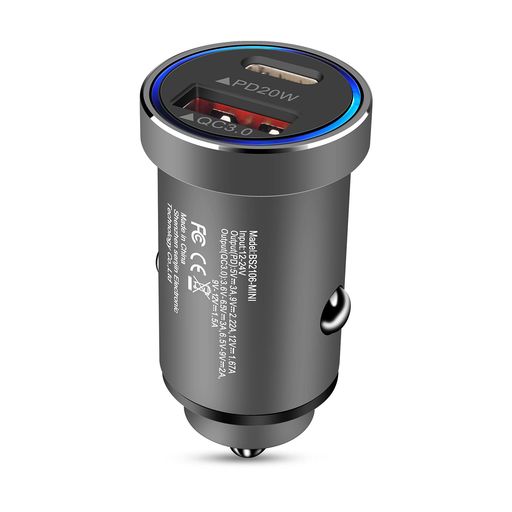 【PD/QC3.0対応&amp;2台同時に急速充電】: USB-C(20W Power Delivery3.0対応)ポートとUSB-A(18W Quick Charge3.0対応)ポートを搭載。2ポート利用時でも合計最大38Wの出力で、2台のスマートフォンを同時にフルスピード充電することができます。従来のUSB車載充電器と比べて、約4倍も充電時間を短縮させることが可能です。 【コンパクトサイズ&amp;12V-24V車対応】: このPD カーチャージャーは超小型設計親指のようなサイズ(サイズ:2.5*2.5*5cm、約22g)、スペースを最小限にし、ダッシュボードの他の部分を邪魔することなく便利にご使用いただけます。シガーソケット USBはポータブルで、どこにでも持ち運べます。車の種類(12V~24V)はさまざまな種類があるので、車の充電器がシガーソケットと完全に平行でない場合があります。 ご購入前に、シガーソケットの深さをご確認ください。