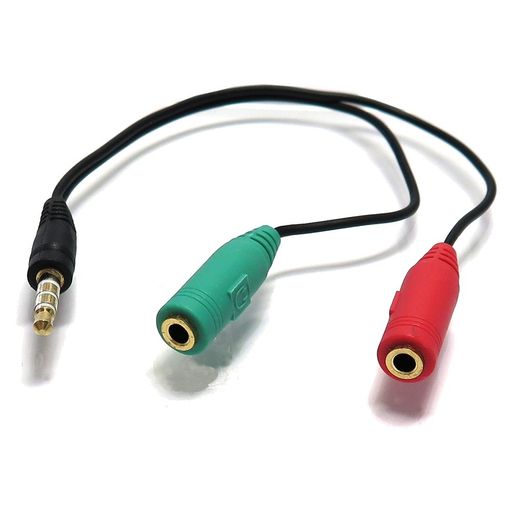 エスエスエーサービス3.5mm4極ステレオ+マイク分岐ケーブル(15cm)