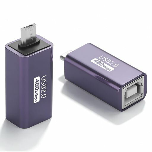 其它 - SinLoon2個MicroUSB2.0-USBBアダプタUSB2.0-MIDI変換コネクターmicroUSBオス-USB-Bメス・プリンタ・アダプタ電子ピアノDAC、シンセ、DJコントローラー、キーボード、印刷用