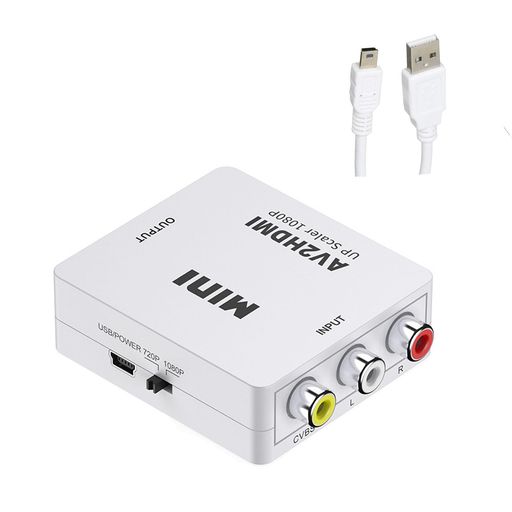 HDMItoAV変換コンバーターHDMItoRCA変換(赤、白、黄)3色端子1080P対応アナログ変換音声出力可テレビ/PS3/PS4/PS5PC/DVDプレーヤー/switch用【充電ケーブル付き】(白)