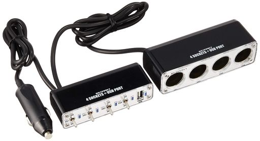 Rakuten - Braith4連シガーソケットUSBDC12Vセパレートスイッチ付きBS-500