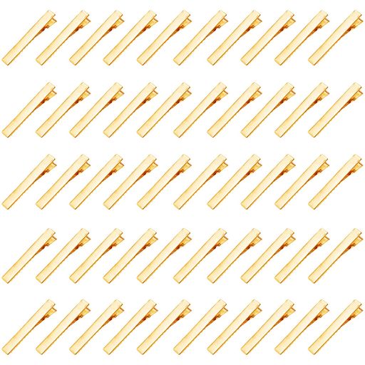 Hairpins - サムコスヘアクリップ約50個入りクリップ土台金具パーツヘアピンDIYハンドメイド髪留めヘアアクセサリーデコ素材手芸用品大人業務用(ゴールド約5.5cm)
