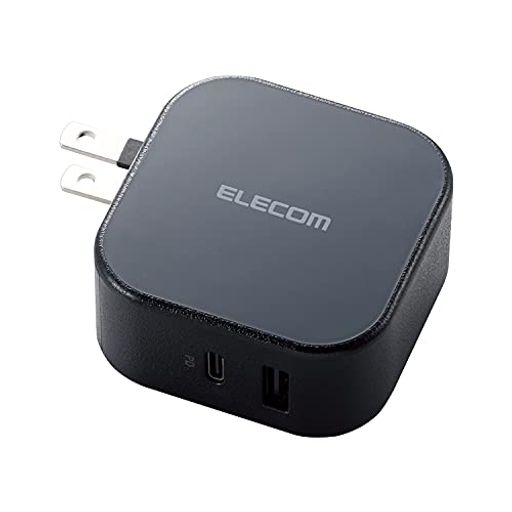 エレコム充電器USBPD対応合計32W2ポートType-C(20W)USB-A(12W)折りたたみ式プラグ2台同時充電【iPhoneSE3/13/12/iPad/Android各種対応】ブラック