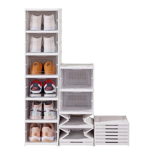 乐天商城 - 玄関用シューズボックス玄関靴箱靴収納折りたたみシューズケース【整理収納アドバイザー推薦】前開き防湿クリア収納ボックス透明組み立て不要5秒セットアップ省スペース積み重ね可…