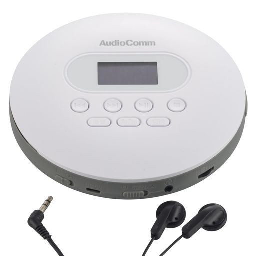 【 特 長 】 ◆液晶表示付き...CD動作の状況、電池残量などが一目でわかる ◆多彩な再生プレイ...プログラム、リピート、シャッフル、イントロなど ◆レジューム機能...CDの再生を停止したのち再度再生する際、最後に再生した位置から再生できる ◆音飛び防止機能...CD再生時は約100秒音飛びを防止、移動時に安心 ◆ホールド誤作動防止機能...カバンの中などでボタンが押されるなどの誤作動を防ぐ ◆BBS(低音強調)機能...低音が強調された音楽を楽しめる ◆ステレオイヤホン付属 ◆USB給電対応...USB Type-C端子搭載 ◆本体カラーはホワイト 【 仕 様 】 ◆電源:DC3V単3形乾電池(LR6)x2本(別売) ◆外部電源:DC5V 1A、USB給電...USB Type-C端子(ACアダプター別売) ◆音声出力端子:ヘッドホン出力(φ3.5mmステレオミニジャック)、実用最大出力 15mW+15mW(32Ω) ◆対応フォーマット:CD-DA、MP3(CD、CD-R、CD-RWディスク対応)
