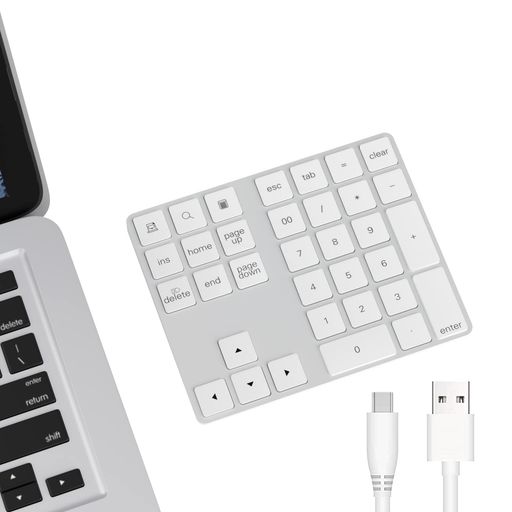 テンキー bluetooth Cateckテンキーワイヤレス [充電式] 34キー無線 数字キーボード ブルートゥース テンキー 人間工学設計 1000万回高耐久 持ち運び便利 コンパクト 小型 極薄型 Android/Windows/IOS …