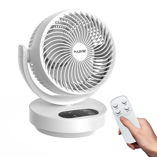 POLENTAT[最新改良型]サーキュレーター扇風機DCモーター静音10~23畳左右首振り分解して洗えるお手入れ簡単リモコン付き壁掛けパワフル送風3段階風量タイマー液晶ディスプレイ空気循環冷暖…