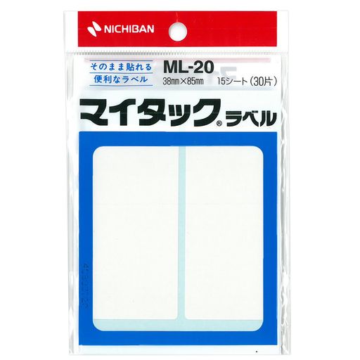 【入数】2片x15シート入(30片入) 【サイズ】38x85mm 【基材】上質紙 【粘着剤】アクリル系 【厚さ】0.11mm 38mmX85mm