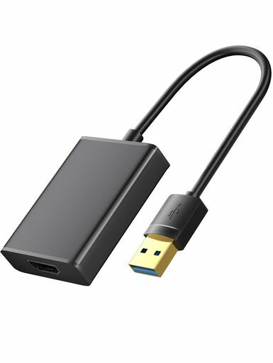 USB HDMI 変換アダプタ USB3.0 変換 ケーブル 内蔵 ディスプレイアダプタ 5Gbps 高速 伝送1080P 対応 音声出力 ディスプレイアダプタ Windows 7/8/10/11/Mac iOS 対応