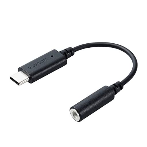 エレコム オーディオアダプタ USB-C & 3.5mm DAC搭載 【 音楽 / 通話 】 ブラック 【iPhone 16 シリーズ 対応検証済】 MPA-C35DBK