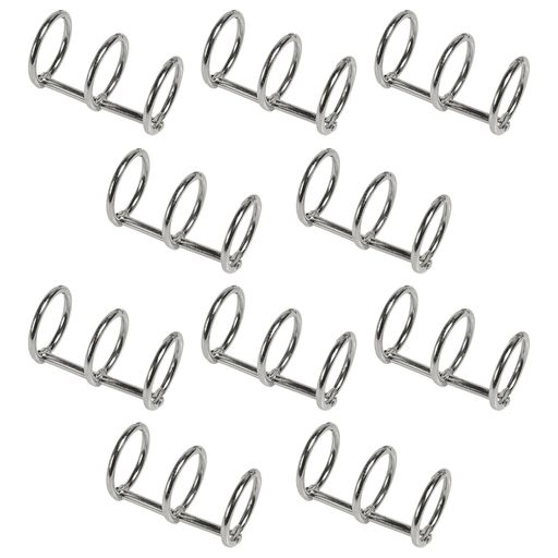 FamGift ルーズリーフ リング 10個セット 穴径20mm 製本用とじ具 単語帳 システム手帳リング 資料保存 取り外し可能 使用簡単 ファイル整理 アルバム(シルバー)