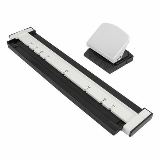 乐天商城 - STEELMIGHT穴あけパンチゲージ手帳用ミニ6穴あけルーズリーフ34cmガイド定規付属最大5枚コンパクト透明ケース入り(ホワイト)