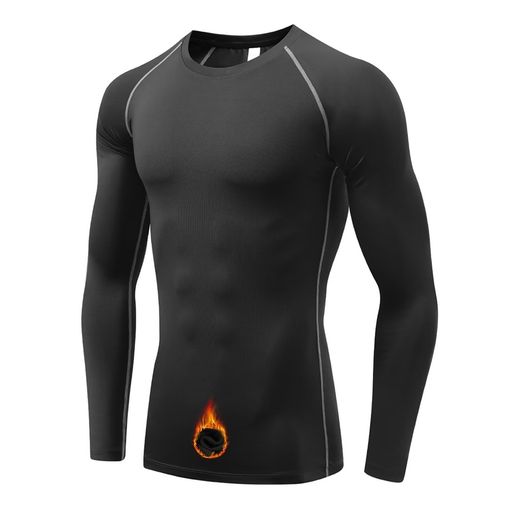 Outdoor Wear - [Sillictor]スポーツインナーメンズトップス長袖冬用裏起毛ストレッチアンダーシャツコンプレッションウェア【保温防寒+吸汗速乾】3235ブラックL