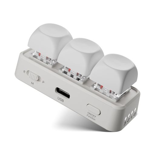 3キー マクロキーボード プログラマブルパッド Bluetooth USB接続 RGBバックライト付き ミニメカニカルコントローラー ショートカットキー コピー&ペースト ゲーム編集用 ポータブルカスタム…