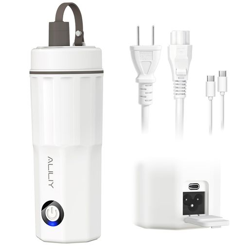 Aliliy 電気ケトル ポータブル トラベルケトル 小型 380ML 100V 300W 低消費電力 2...